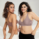 OEAK Womens Deep V Bras Wireless Comfortable Bra Supportive No Underwire Bras Tshirt Push Up Bralettes Plunge Seamless Bra M Grey