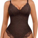 FeelinGirl Lace Shapewear Bodysuit Tummy Control V-Neck Sleeveless Tank Top