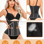 GainKee Waist Trainer Corset for Women Tummy Control Shapewear Workout Sweat Band Slimmer Belly Belt Weight Loss Sports Girdle Black