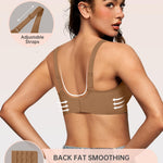 OEAK Womens Deep V Bras Wireless Comfortable Bra Supportive No Underwire Bras Tshirt Push Up Bralettes Plunge Seamless Bra Gravel Beige M