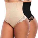 Werena Tummy Control Thong Shapewear for Women High Waisted Body Shaper Panties Shaping Thong Girdle Underwear