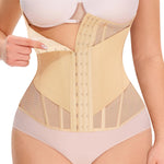 Nebility Waist Trainer for Women Corset Shapewear - Mesh Faja Body Shaper Waist Cincher Tummy Control Girdle Daily Wear Beige