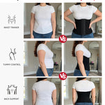 Nebility Waist Trainer for Women Corset Waist Cincher Shapewear Tummy Control Workout Body Shaper Compression Girdle Black