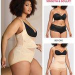 Nebility Plus Size Shapewear Bodysuit for Women Tummy Control Body Shaper Seamless Faja Colombian Waist Trainer Girdle(Beige Plus Size,0X)
