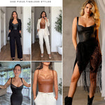 Popilush Faux Leather Shapewear Bodysuit Lace Corset Body Suits for Womens | Tummy Control Shapewear,Thong Body Shaper,Compression Bodysuit Women,Corset Tops for Country Concert,Going Out Summer Outfit