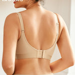 BRABIC Wireless Bras for Women Full Coverage Seamless T Shirt Bra Comfortable and Breathable Bralette, Large, Beige