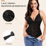 Irisnaya Lace Body Suits Women Backless Bodysuit V Neck Bodysuit Thong Shapewear Bodysuit