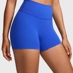 INGIA Womens High Waist No Front Seam Biker Shorts 4 Inches Running Volleyball Spandex Yoga Gym Workouts Royal X-Small