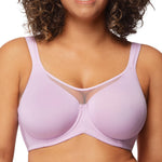 HSIA Minimizer Bras for Women Plus Size, Full Coverage Coolcomfort T Shirt Unlined Bra with Underwire for Heavy Breast, Purple 34C