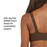 SPANX Smooth Bra-Llelujah! Lightly Lined Bralette - Wire-Free - Comfortable Support - Wireless Bra - Dig-Free Straps - Chestnut Brown - Medium