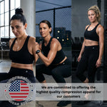 CompressionZ Women's Compression Capri Leggings High Waisted Performance Shaping Gym, Pilates, Travel, Yoga, Workout Pants Pockets Black X-Large
