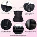 GainKee Waist Trainer for Women Zip Trimmer Belts Detachable Two Belts Corset Body Shaper with Zipper 9 Steel Bones