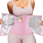 Nebility Waist Trainer for Women Corset Shapewear with Zipper Sweat Waist Trimmer Faja Body Shaper Workout Waist Cincher (Pink, Medium)