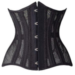 SHAPERX Women 26 Steel Boned Mesh Corsets Longline Heavy Duty Waist Trainer Long Torso Cincher,SZ1794-Black-M