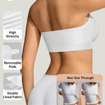 OEAK Strapless Bras for Women Wireless Bandeau Bra Non Slip Push Up Tube Top Seamless Bras Comfortable Padded Bralette White M