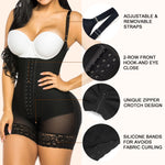 YIANNA Fajas Colombianas Shapewear for Women Tummy Control Post Surgery Compression Garment with Zipper Crotch,YA7260-Black-L