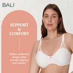 Bali womens Passion For Comfort Minimizer Underwire Bra, Pink Leaf Print, 38D