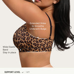 FeelinGirl Leopard Print Bralettes for Women Seamless Wireless Bras, No Wire Unlined Comfort Buttery Soft Bras for Sleep Everyday, Leopard Brown, XL