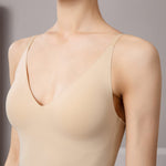Women's Fit Camisole with Built in Bra - Spaghetti Straps Camis Tank with Chest pad One-Piece Cut Seamless (M, A-Style-Complexion)
