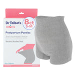 Dr. Talbot's Mom Postpartum Underwear - 8 Count - Size Small to Medium Disposable Panties for Postpartum Care - Gray