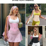 Nebility Waist Trainer for Women Corset Shapewear Tummy Control Faja Body Shaper Waist Cincher with Adjustable Strap(Beige,Small)
