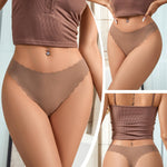 SHARICCA Womens Seamless Thongs No Show Underwear Soft Ribbed Invisible Panties Wave Edge Multi Pack,7P01,M