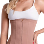 Sonryse 023ZL Fajas Colombianas Reductoras y Moldeadoras Open Bust Tummy Control Compression Waist Cincher Shaper for Women Mocha Small