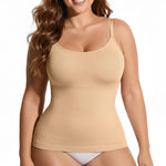 Women Shapewear Cami Tank Top Tummy Control Plus Size Compression Body Shaper Camisole with Light Support Seamless Workout Scoop Neck Spaghetti Strap Tanks Skin Large
