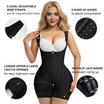 SHAPERX Women's Fajas Colombianas Tummy Control Shapewear Postpartum Butt Lifting Body Shaper with Boned Support, SZ7306-Black-S