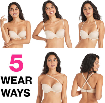 Bali Women's Minimizer Strapless Bra, Lilyette Seamless Underwire Minimizer Bra, Wide Convertible Straps, No Slip