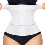 Nebility Waist Trainer for Women Corset Shapewear Tummy Control Segmented Waist Cincher Postpartum Faja Body Shaper with Adjustable Strap(White,X-Large)