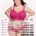 OEAK Bralettes for Women with Support Comfortable Wireless Bras Seamless Bralette No Underwire Bra Cute Everyday Tshirt Bras Hot Pink XL