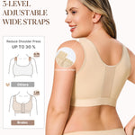 BRABIC Post Surgery Front Closure Bras for Women No Underwire Compression Bra Surgical Mastectomy Everyday Bra （Beige, Medium