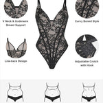 Popilush Shapewear Bodysuit for Women Deep V Neck Sleeveless Lace Corset Bodysuits Tummy Control Tank Tops