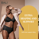 Bali Women's One Smooth U Ultra Light Illusion Neckline Underwire Bra, Black,36C