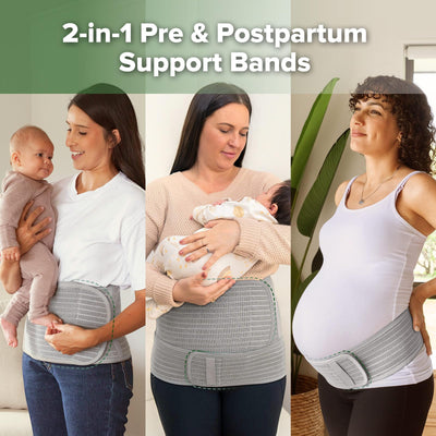 haakaa Pregnancy Belly Band & Postpartum Belly Band 2-In-1 Support Wrap, Natural Latex, One Size