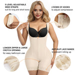 SHAPERX Women's Fajas Colombianas Tummy Control Shapewear Postpartum Butt Lifting Body Shaper with Boned Support, SZ7306-Beige-3XL