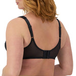 Bali Women's Satin Tracings Minimizer Underwire Bra, Black, 38DDD