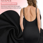 SLIMBELLE Backless Shapewear Slip for Women Under Dress Tummy Control Bodycon Adjustable Strap Round V Neck Body Shaper Black M