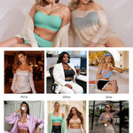 Vertvie Strapless Bra Wireless Non-Slip Push Up Bandeau Bras for Women Full Support Tube Tops Padded Bralette S-Large Breasts(Mint Green,Medium)