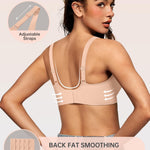 OEAK Womens Deep V Bras Wireless Comfortable Bra Supportive No Underwire Bras Tshirt Push Up Bralettes Plunge Seamless Bra Blush Nude XXL