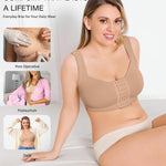 BRABIC Front Closure Post Surgery Compression Bras for Women Mastectomy Bra with Adjustable Straps Wirefree Dark Beige
