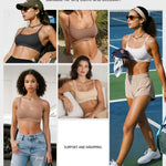 OEAK Womens Comfortable Bras No Underwire Cami Bra Seamless Unlined Bralettes Scoop Neck Unpadded Everyday Sports Tshirt Bra Latte,S