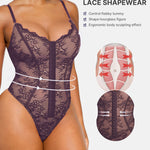 SHAPELLX Lace Bodysuit for Women Tummy Control Shapewear Body Suits One Piece Body Shaper Thongs L