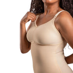 Isavela Body Suit Panty Length Plastic Surgery Compression Garment W/Bra (BB02) (XS, Black)