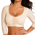 EUYZOU Arm Compression Sleeves for Women Post Surgery Front Closure Bra Slimming Arm Lipo Shapewear Top - Nude XXL