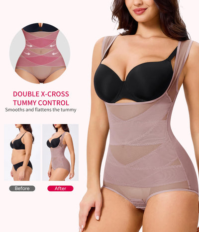 Gotoly Women Waist Trainer Bodysuit Full Body Shaper Vest Tummy Control Slim Corset Shapewear Tank Tops(Purple,XXX-Large)