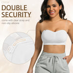 ONEW Strapless Bras for Women Non-Slip Silicone Bandeau Bra Seamless Wireless Tube Top Bralette,White,Medium