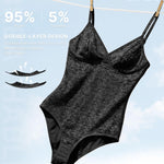 BRABIC Lace Bodysuit for Women Tummy Control Shapewear Sleeveless Tops V-Neck Backless Camisole Jumpsuit Shaper (Black, X-Large)