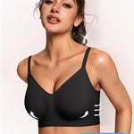OEAK Bralettes for Women with Support Comfortable Wireless Bras Seamless Bralette No Underwire Bra Cute Everyday Tshirt Bras Black M